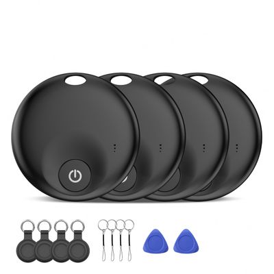 Air Tracker Tags 4 Pack,Bluetooth Tracker Tag, Item Finder Works with Apple Find My App, Trakcer Tag Locator for Your Keys, Wallet, Luggage, Backpack, and More (iOS only) Black 4 Packs