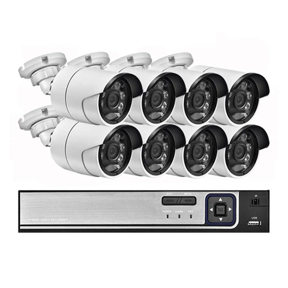 8MP 4K Ultra HD IP Camera Home Outdoor Bullet Metal Audio Video Surveillance Kit POE NVR CCTV Camera Set(4PCS,8CH NVR and 8 Camera)