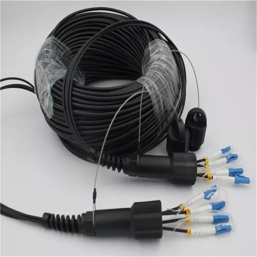 120m 4 Wire DVI LC-LC Fiber Patch Cable for Outdoor, Waterproof SM Armoured (LCA-LCA LSZH)