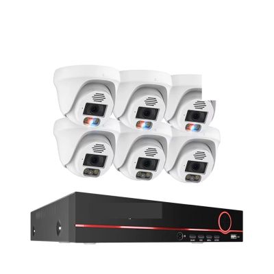 QDVOPHZA 5MP 8MP Ultra HD 4K POE Security Camera System H.265 Two Way Audio Face Detect Full Color Night CCTV Video Surveillance(4T,8MP 8CH 6pcs Camera)