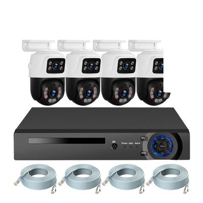 6MP HD H.265 Outdoor Dual Lens Camera System Kit POE NVR 8CH Home Security CCTV Surveillance Recorder Night Vision(2T,NVR and 4 White)