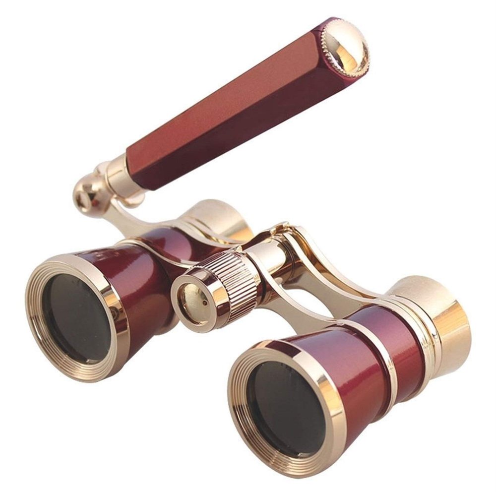 Monoculars for Adults High Power, 3X25 Opera Glasses Binoculars Metal Body with Chain/Handle Optical Lens Theater Telescope Retro Design Women Girls Binoculars