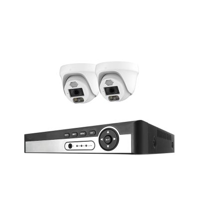 QDVOPHZA Security Camera System 8CH 8MP 5MP Video Surveillance Kit Ai Face Detection Two Way Audio IP Camera Set Poe(4PCS,8CH NVR 2Pcs Cam 8MP)