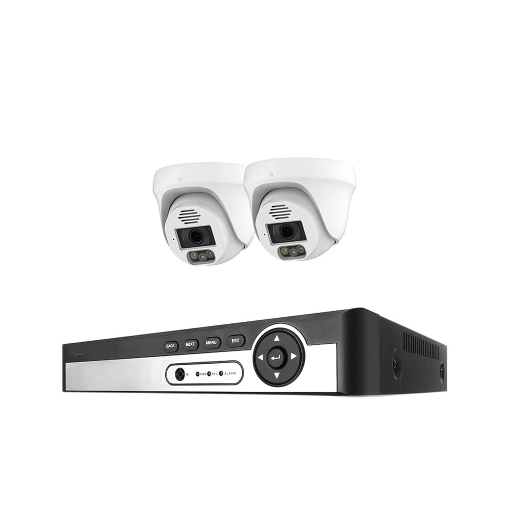 QDVOPHZA Security Camera System 8CH 8MP 5MP Video Surveillance Kit Ai Face Detection Two Way Audio IP Camera Set Poe(4PCS,8CH NVR 2Pcs Cam 8MP)
