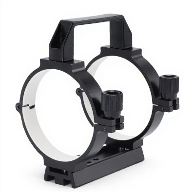 YUEHISY Telescope Tube Ring, Aluminum Alloy Clamp with Padding for 80-90mm Telescopes, Dovetail Plate Anti Scratch Lining, for Astrophotography Mounts
