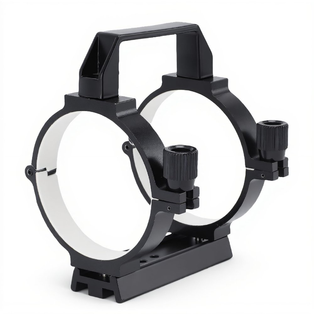 YUEHISY Telescope Tube Ring, Aluminum Alloy Clamp with Padding for 80-90mm Telescopes, Dovetail Plate Anti Scratch Lining, for Astrophotography Mounts