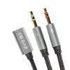Headphone Splitter for Computer USB-C, KBEAR KA01 Type-C Female to 2 Dual 3.5mm Male Braided Audio Adapter Cable, Headphone Mic Audio Headset Splitter Cable for Gaming Headset, Laptops, Tablets, 1Pack view 1