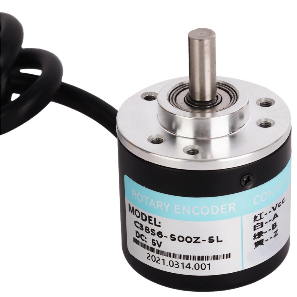 Optical Encoder, Push Button, 6000 Rpm, Dc 5V With 4.9 Ft (1.5 M) Cable, Metal Shell, Automation Systems For, Precise And Motor Control, High Response Frequency