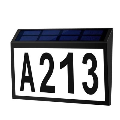 Waterproof Led Solar House Address Sign, Customizable Plaque For Outdoor Use