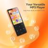 AGPTEK 64GB MP3 Player with Bluetooth, M3 2.4 inch Music Player with Speaker and FM Radio, Touch Buttons, Supports Up to 128GB(Orange) view 2