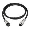 MECCANIXITY 3.3ft GX16 5 Pin Cable Male to Female Head Aviation Cordset, Panel Mount Circular Electrical Connector Adapter Female to Male 22AWG, Black view 1
