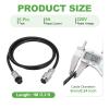 MECCANIXITY 3.3ft GX16 5 Pin Cable Male to Female Head Aviation Cordset, Panel Mount Circular Electrical Connector Adapter Female to Male 22AWG, Black view 2