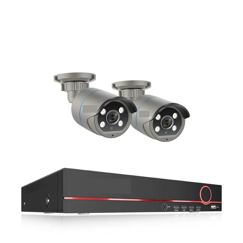 QDVOPHZA 8CH 4MP H.265 HD POE NVR Kit CCTV Security System IR Outdoor Two-Way Audio Colorf Night IP Camera Video Surveillance Set(1t,8CH NVR 2 Cameras)