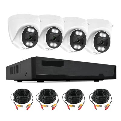 2MP 1080P 4CH Full Color Wired DVR Kit Home Security CCTV Monitor