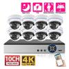 4K 8MP POE NVR Kit 10CH 8CH Surveillance System for House HD Video POE IP Cameras Outdoor CCTV Security System(4PCS,10CH NVR 4PCS CAM_NO Card) view 2