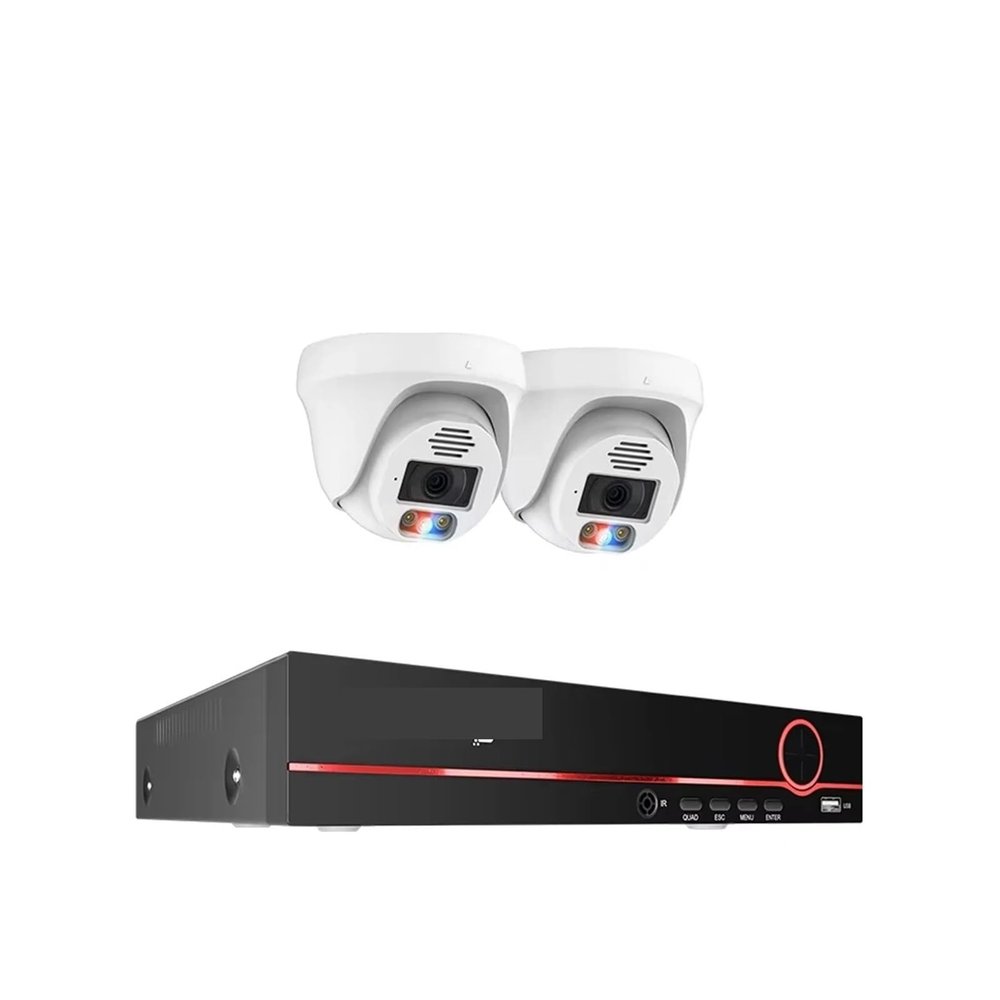 QDVOPHZA 5MP 8MP Ultra HD 4K POE Security Camera System H.265 Two Way Audio Face Detect Full Color Night CCTV Video Surveillance(4T,8MP 8CH 2pcs Camera)