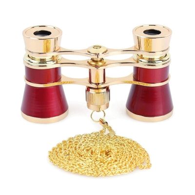 Monoculars for Adults High Power, 3X25 Opera Glasses Binoculars Metal Body with Chain/Handle Optical Lens Theater Telescope Retro Design Women Girls Binoculars