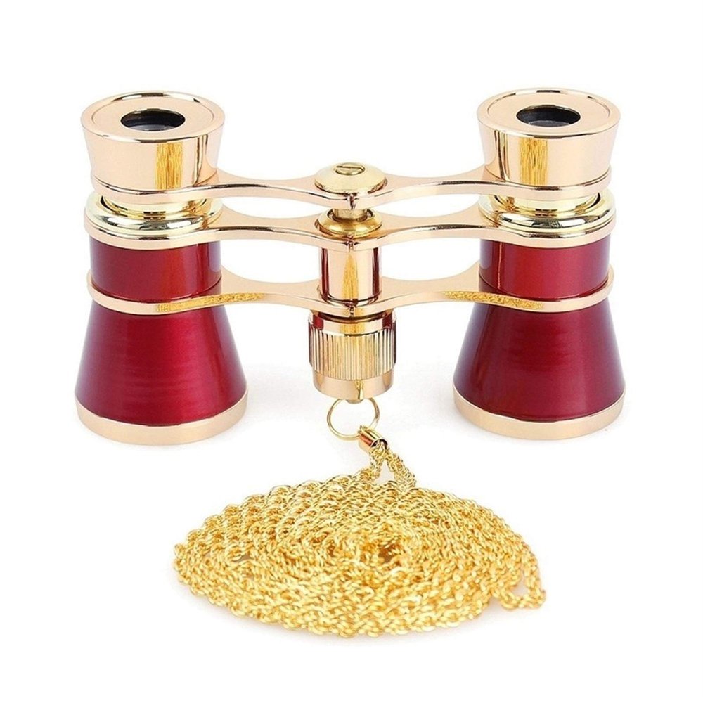 Monoculars for Adults High Power, 3X25 Opera Glasses Binoculars Metal Body with Chain/Handle Optical Lens Theater Telescope Retro Design Women Girls Binoculars