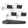6MP Security Camera Dual Lens 8CH NVR Ultra HD POE Ai Human Detection CCTV Video Surveillance Kit 180 Degrees Panoramic(1t,Pink) view 1