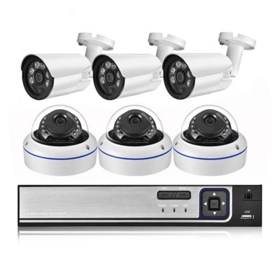 5MP POE NVR IP Camera System H.265+ 8CH Audio Outdoor Waterproof P2P CCTV System Motion Detection Security Surveillance(4T,NVR and 6pcs Camera)