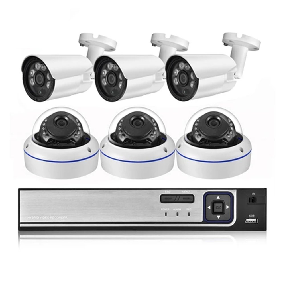 5MP POE NVR IP Camera System H.265+ 8CH Audio Outdoor Waterproof P2P CCTV System Motion Detection Security Surveillance(4T,NVR and 6pcs Camera)