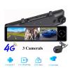 11.26 Inch 4G Video Recorder Rearview Mirror 3 Camerals Car DVR Dash Camera ADAS Android 8.1 FHD 1080P Special Bracket for Taxi(16g) view 4