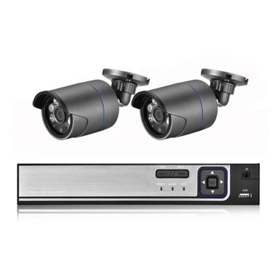 H.265+ 8CH 4MP POE Security System NVR Kit 2560 * 1440 Audio IP Camera Outdoor Face Detect CCTV Video Surveillance NVR Set(4PCS,8CH NVR and 2 Camera_US Plug)