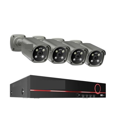 QDVOPHZA 4K Ultra HD 8MP Security POE NVR Kit Human Face Detect AI Smart Camera Outdoor Home CCTV Video Surveillance Camera Set(1t,8CH NVR and 4 Camera)