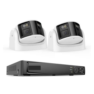 6MP Security Camera Dual Lens 8CH NVR Ultra HD POE Ai Human Detection CCTV Video Surveillance Kit 180 Degrees Panoramic(2T,6pcs dust Bag)