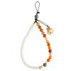 Deskium Stylish Beaded Wrist Strap For Phones, White Jade Bodhi, Colorful Beads, Animal Pendant, 27 Cm Length, Ideal For Women view 1