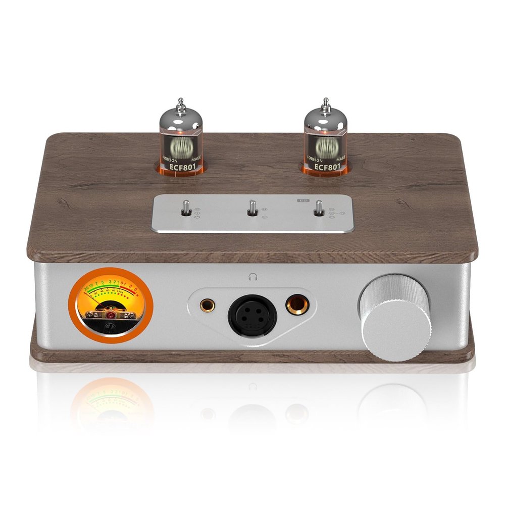 MiBoce Hi-Fi Audiophile Preamplifier, Vacuum Tube Phono Preamp, Headphone Amp, with XLR, RCA, 4.4mm/6.35mm Ports, 2000mW Output, for Home Stereo Audio System