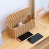 Cable Management Box, Handmade Woven Cable Organizer Cords Hider with Locked Cover Desk Cord Organizer Management for TV, Computer, Router, USB Hub to Hide Cords & Power Strip. view 3
