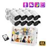 QDVOPHZA Outdoors IP66 Waterpoorf Full Color Night Vision IP Camera Set 8CH/4CH 12inch LCD TFT EDP 8MP 4K POE NVR Security Camera(1t,4CH NVR and 2 Camera) view 2