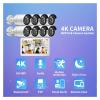 QDVOPHZA Outdoors IP66 Waterpoorf Full Color Night Vision IP Camera Set 8CH/4CH 12inch LCD TFT EDP 8MP 4K POE NVR Security Camera(1t,4CH NVR and 2 Camera) view 3