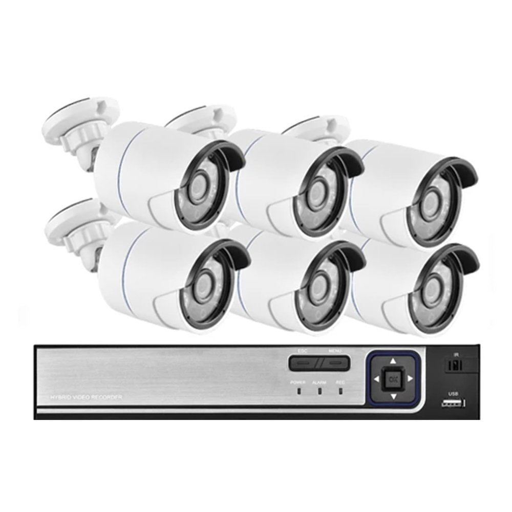 4K Ultra HD 8MP H.265 POE NVR Security System Kit Outdoor Waterproof Motion Detection CCTV IP Camera Audio Video Record Set(1T,8CH NVR and 6 Camera)