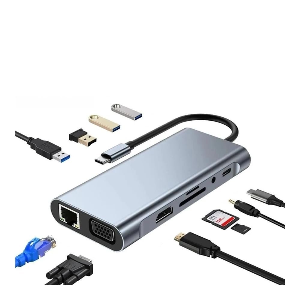 4/7/8/11in1 Docking Hub 4K USB Extended Multi-Interface HUB Type-C Docking Station fo Compute Expander (11in1)