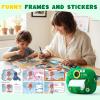 Kids Instant Print Camera with Dinosaur Silicone Cover,1080P HD Digital Video Cameras for Kids with Print Paper & SD Card,Christmas Birthday Gifts for Girls Boys 3-10 Years (Green) view 3
