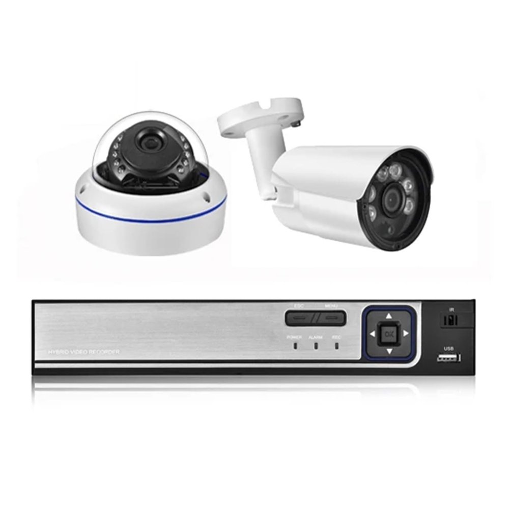 QDVOPHZA 5MP POE NVR IP Camera System H.265+ 8CH Audio Outdoor Waterproof P2P CCTV System Motion Detection Security Surveillance(4T,NVR and 2pcs Camera)