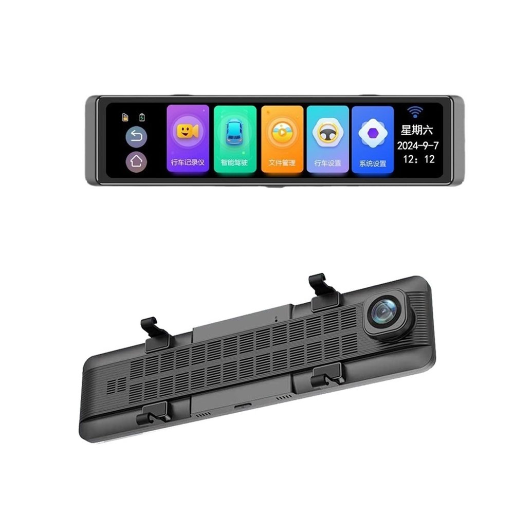 12 Inch 4 Cameras ADAS BSD Dash Cam 4K Car DVR Rear View Mirror 1800P Video Recording4 Channel Recorder Registrar(128G)