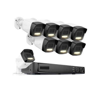 QDVOPHZA 3K 8CH PoE Security System 4/8PCS Bullet Cameras Color IR Night Vision Human Vehicle Detection Built-in Mic IP67 IP Camera(4PCS,8pcs Camera)