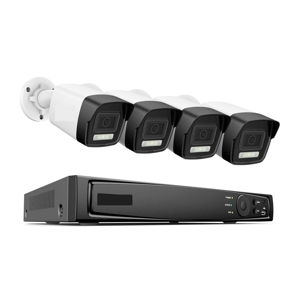 4K Ultra HD PoE Network Video Security System 8CH 8MP H.265 Surveillance NVR 4x4K HD IP67 POE CCTV POE IP Cameras Kit(1t,8pcs Side Brush)