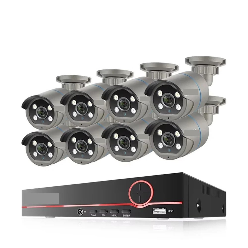 QDVOPHZA Video Surveillance System Camera 8CH 4MP POE, with Face Recognition and Recording Functions, IP Camera H.265 CCTV Vi(1t,8CH NVR and 8Cameras)