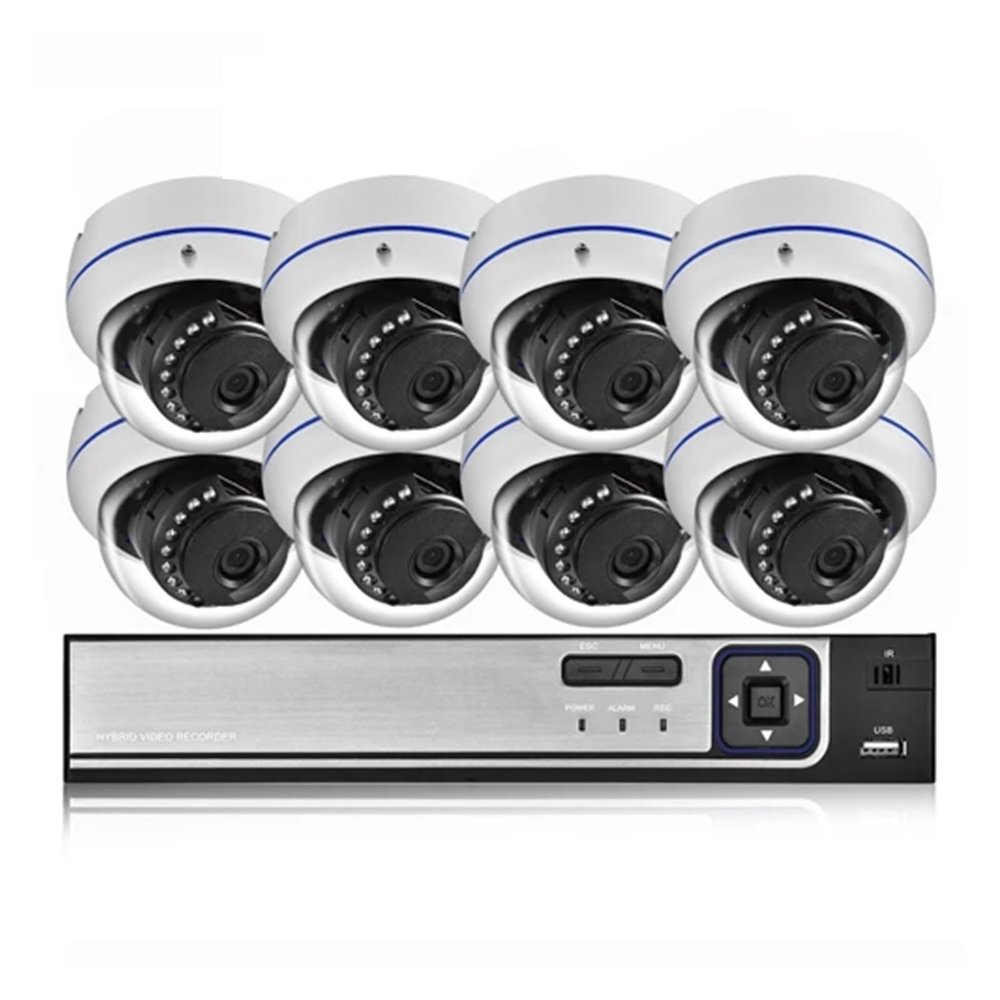 H.265+ 8CH 5MP POE Security System NVR Kit Audio Explosion-Proof 5MP IP Camera Face Detection CCTV Surveillance NVR Set(1T,8CH NVR and 8 Camera_US Plug)