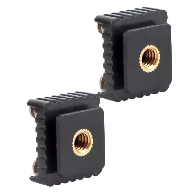 2Pcs Flashing Hot Shoe Mount Adapter Flashing Cold Hot Shoe Bracket Mount 1/4inch Screw for Studio Tripod Photography Base