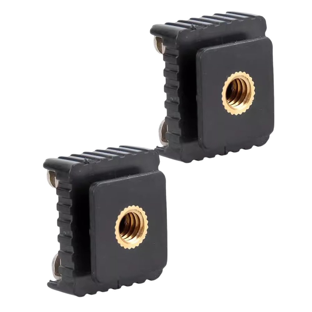 2Pcs Flashing Hot Shoe Mount Adapter Flashing Cold Hot Shoe Bracket Mount 1/4inch Screw for Studio Tripod Photography Base