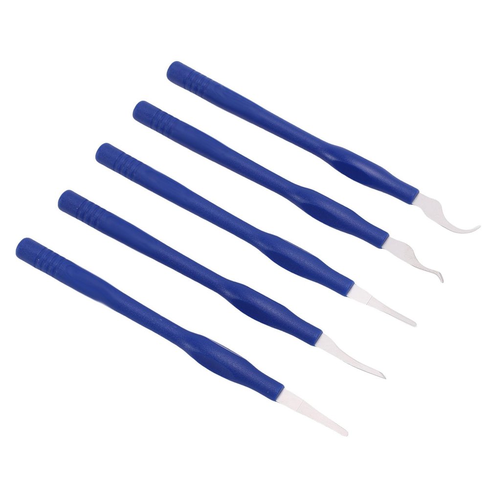 Bewinner 5 in 1 IC Chip Repair Tool, CPU Glue Remover Electronics Opening Pry Tools for Motherboard CPU Hard Drive with Stainless Steel Blades PVC Handles