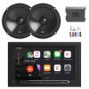 7 Touchscreen Double-DIN Bluetooth AM/FM Receiver, 2X 6.5 2-Way 250 Watt Peak Power Car Audio Speakers, Amplifier w/Install Kit view 1