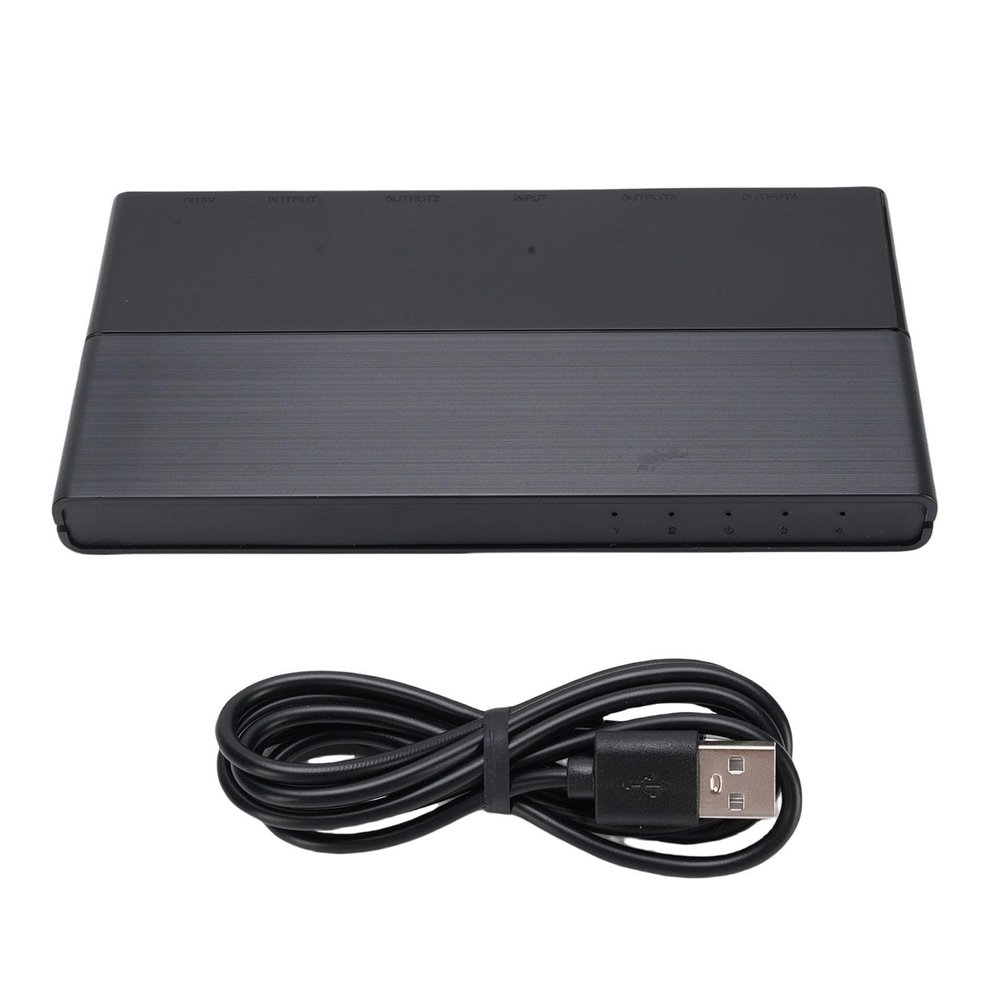 Ymiko UHD Video Splitter, 1 in 4 Out 4K 60HZ HD Multimedia Interface Splitter for HDTV Projectors DVD Players Laptops PCs, Split Signals with Stability and Clarity