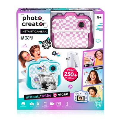 Photo Creator 3-in-1 Instant Camera for Kids  Pink; Camera, Instant Printer & Photo Booth with Fun Frames & Filters