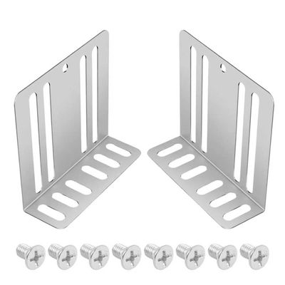 2PCS Car Double DIN Installation Kit with 8PCS Screws,Sturdy Car Double DIN Install Kit with Multiple Long & Short Holes,Practical Cars Doubles DINs Kits Mounting Brackets